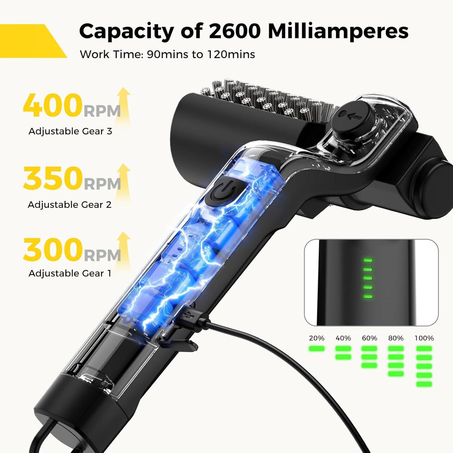 Electric Barbecue Brush For Cleaning Grill Heavy Grease Stains, High Temperature Resistant