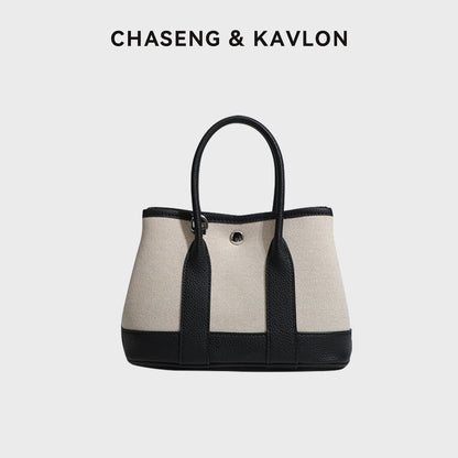 Color-Blocking Garden Bag With A High-End Feel, Women's Canvas Handbag, New Model, Commuter Shoulder Mini Crossbody Bag For Women