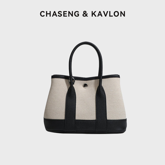 Color-Blocking Garden Bag With A High-End Feel, Women's Canvas Handbag, New Model, Commuter Shoulder Mini Crossbody Bag For Women