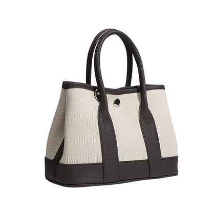 Color-Blocking Garden Bag With A High-End Feel, Women's Canvas Handbag, New Model, Commuter Shoulder Mini Crossbody Bag For Women