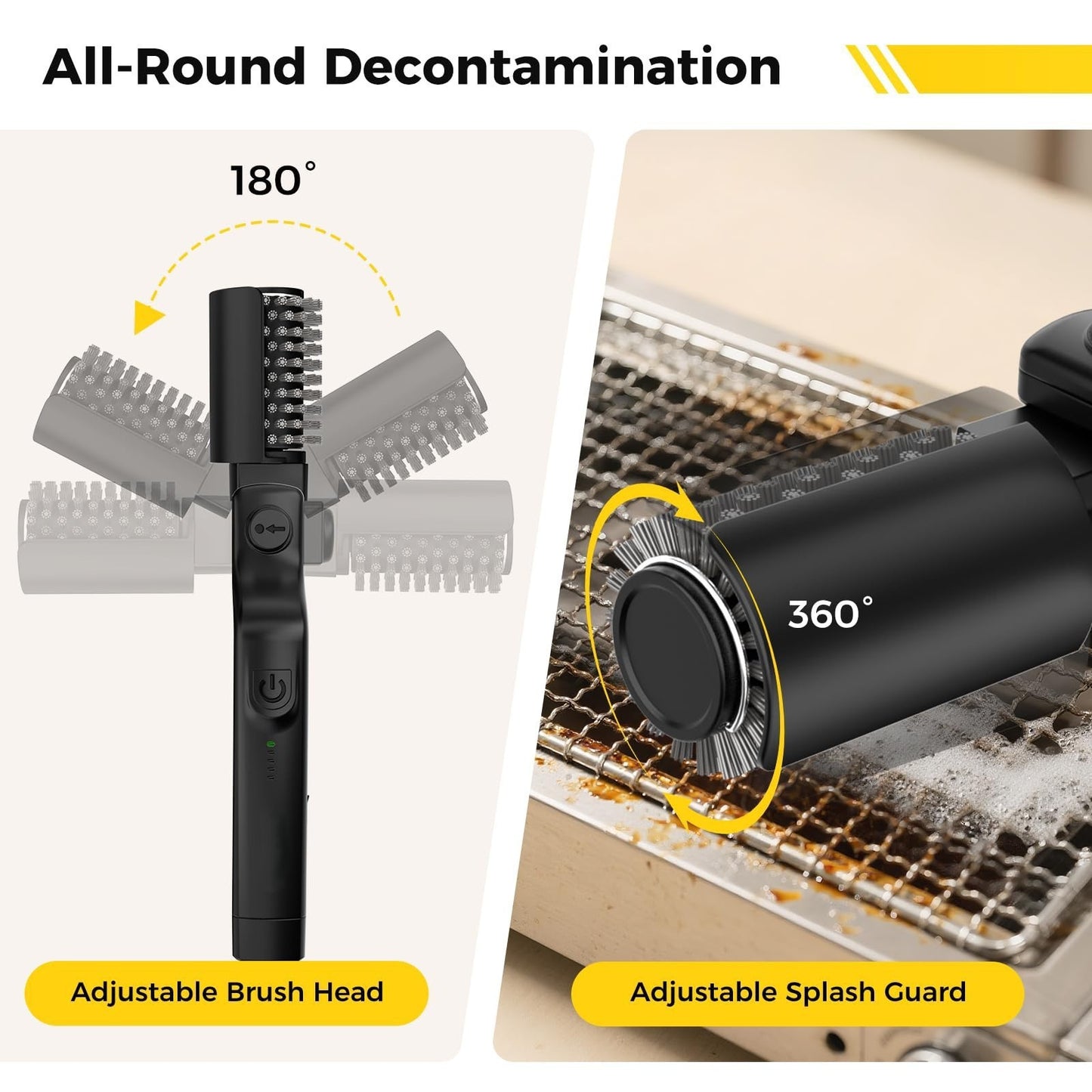 Electric Barbecue Brush For Cleaning Grill Heavy Grease Stains, High Temperature Resistant